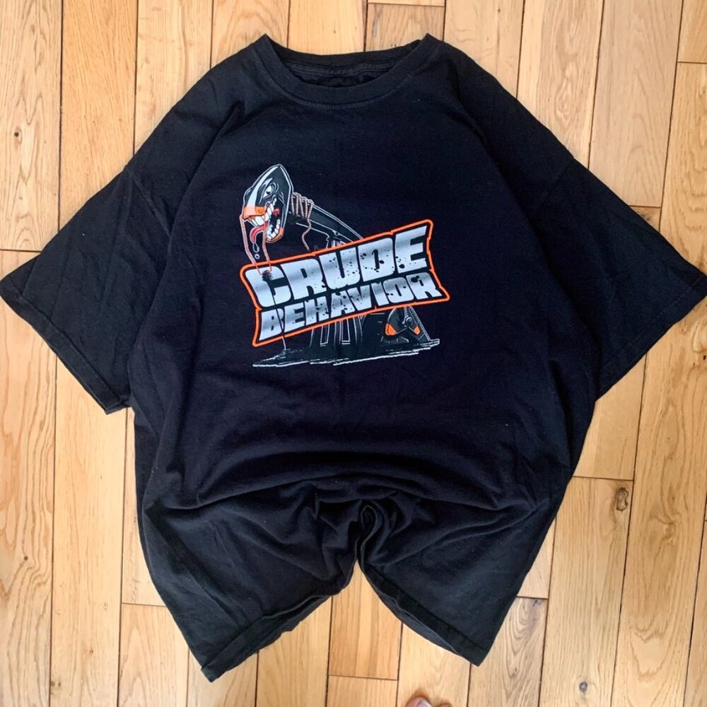 Vintage Y2K Monster Truck Tee Crude Behavior Men's Large L Car T Shirt Skating